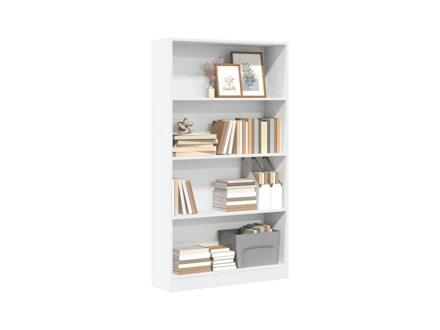 Bibliothèque | Etagère de rangement | Meuble de rangement blanc 80x24x143 cm bois d'ingénierie