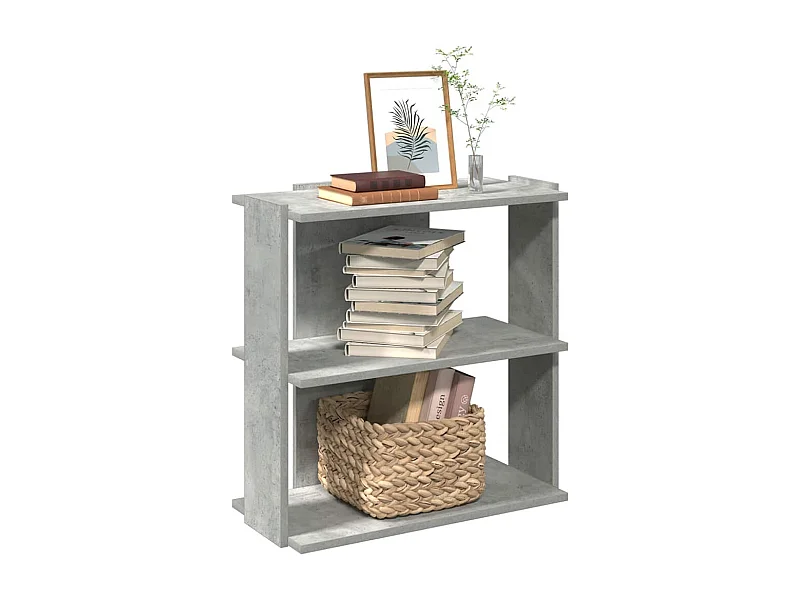 Libreria | Scaffale | Mobile di stoccaggio 3 Ripiani Grigio Cemento 60x30x60 cm Multistrato