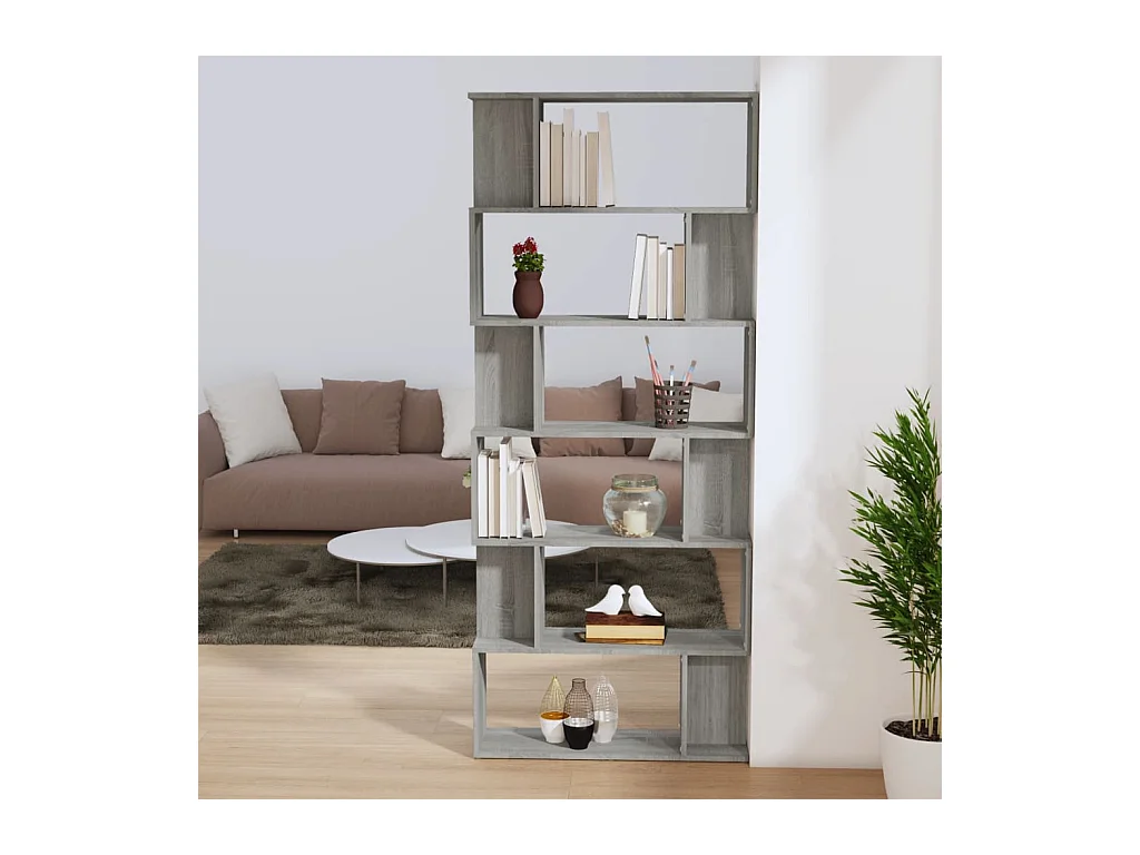 Bibliothèque | Etagère de rangement | Meuble de rangement Sonoma gris 80x24x192 cm Bois d'ingénierie
