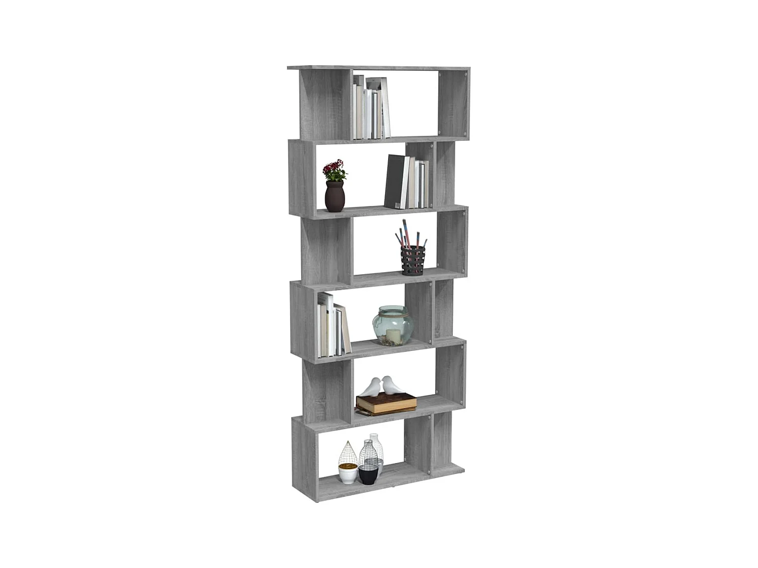 Bibliothèque | Etagère de rangement | Meuble de rangement Sonoma gris 80x24x192 cm Bois d'ingénierie