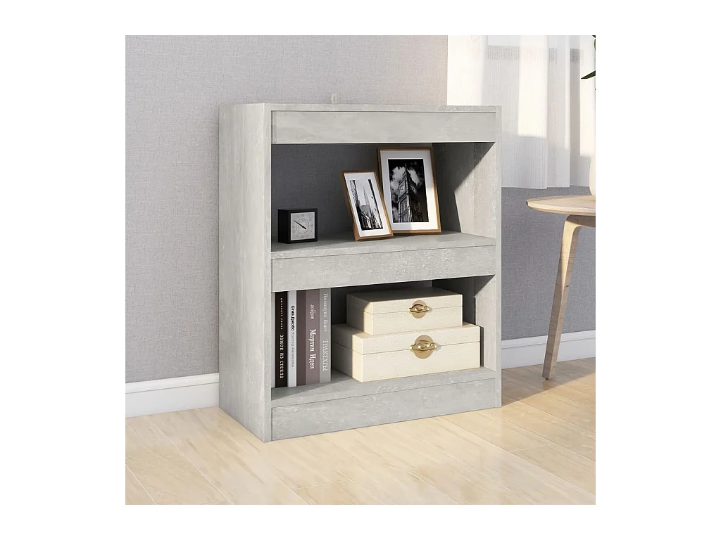 Bibliothèque | Etagère de rangement | Meuble de rangement Gris béton 60x30x72 cm