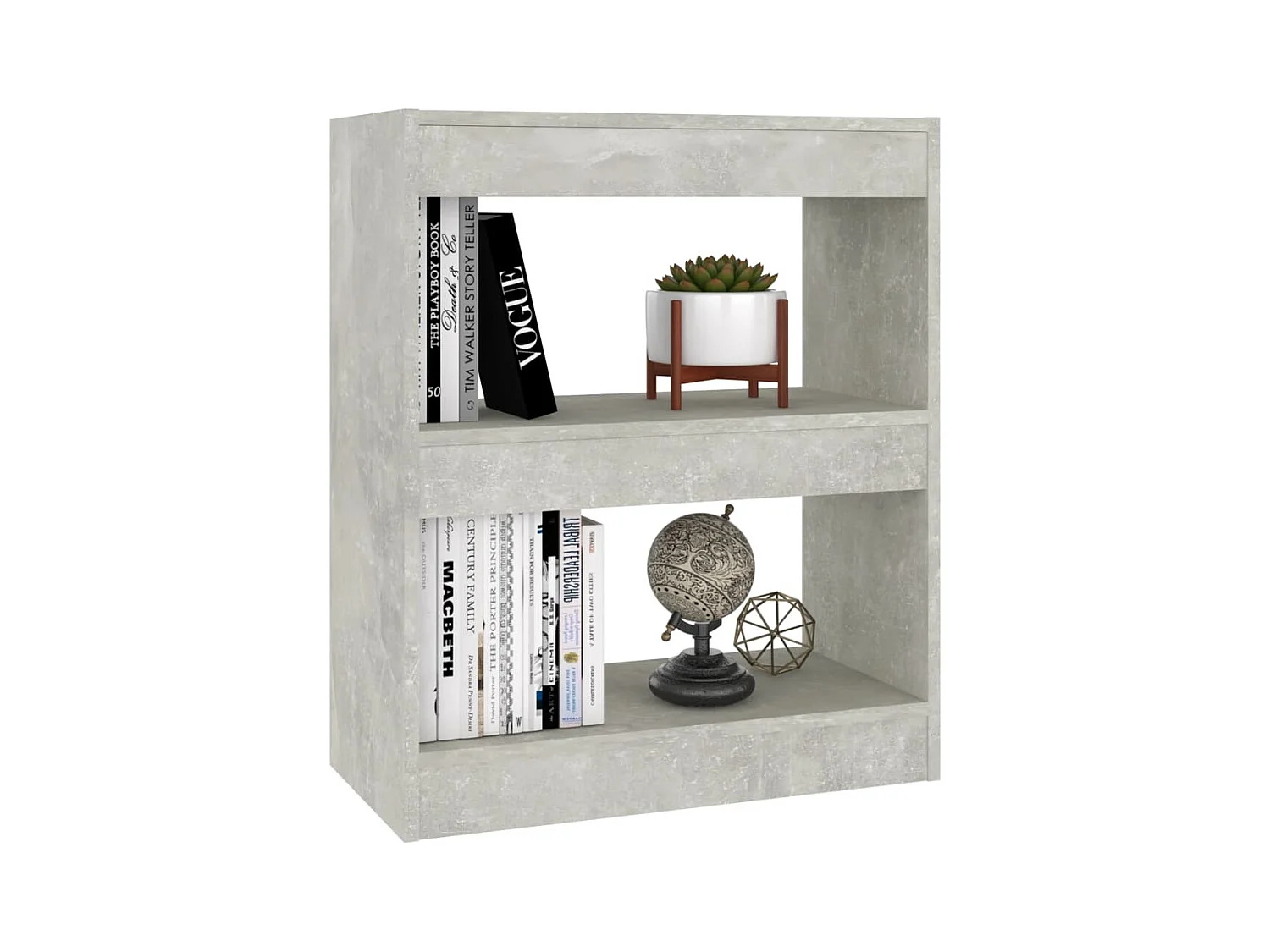 Bibliothèque | Etagère de rangement | Meuble de rangement Gris béton 60x30x72 cm