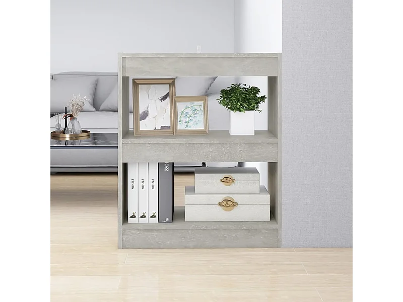 Bibliothèque | Etagère de rangement | Meuble de rangement Gris béton 60x30x72 cm