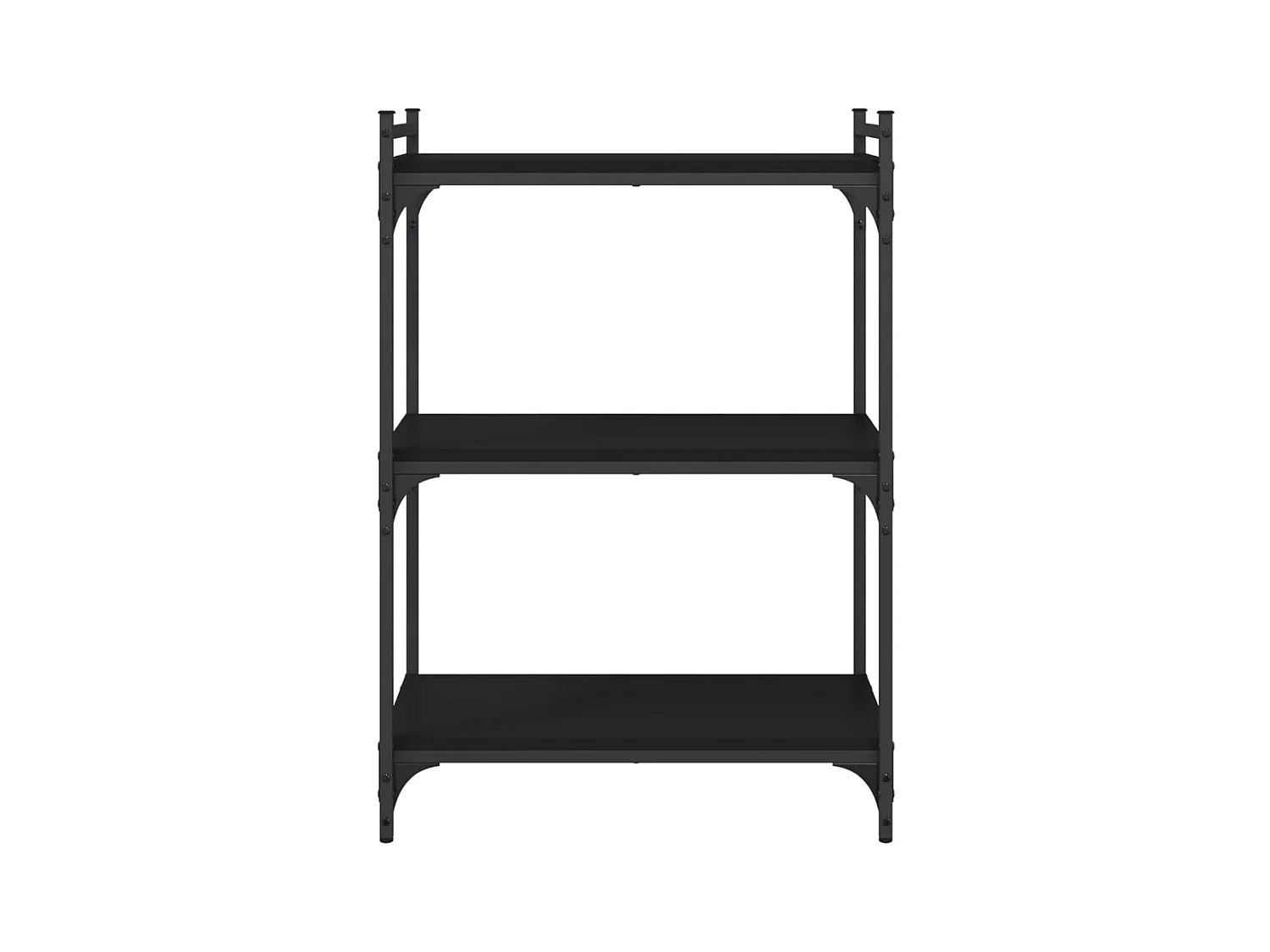 Libreria | Scaffale | Mobile di stoccaggio a 3 Ripiani Nera 60x30x86 cm in Legno Multistrato