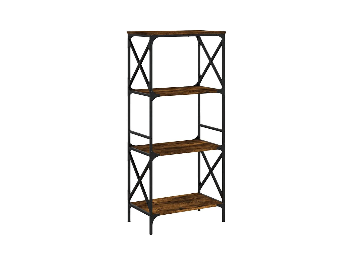 Bibliothèque | Etagère de rangement | Meuble de rangement 4 niveaux chêne fumé 59x35x132cm bois d'ingénierie