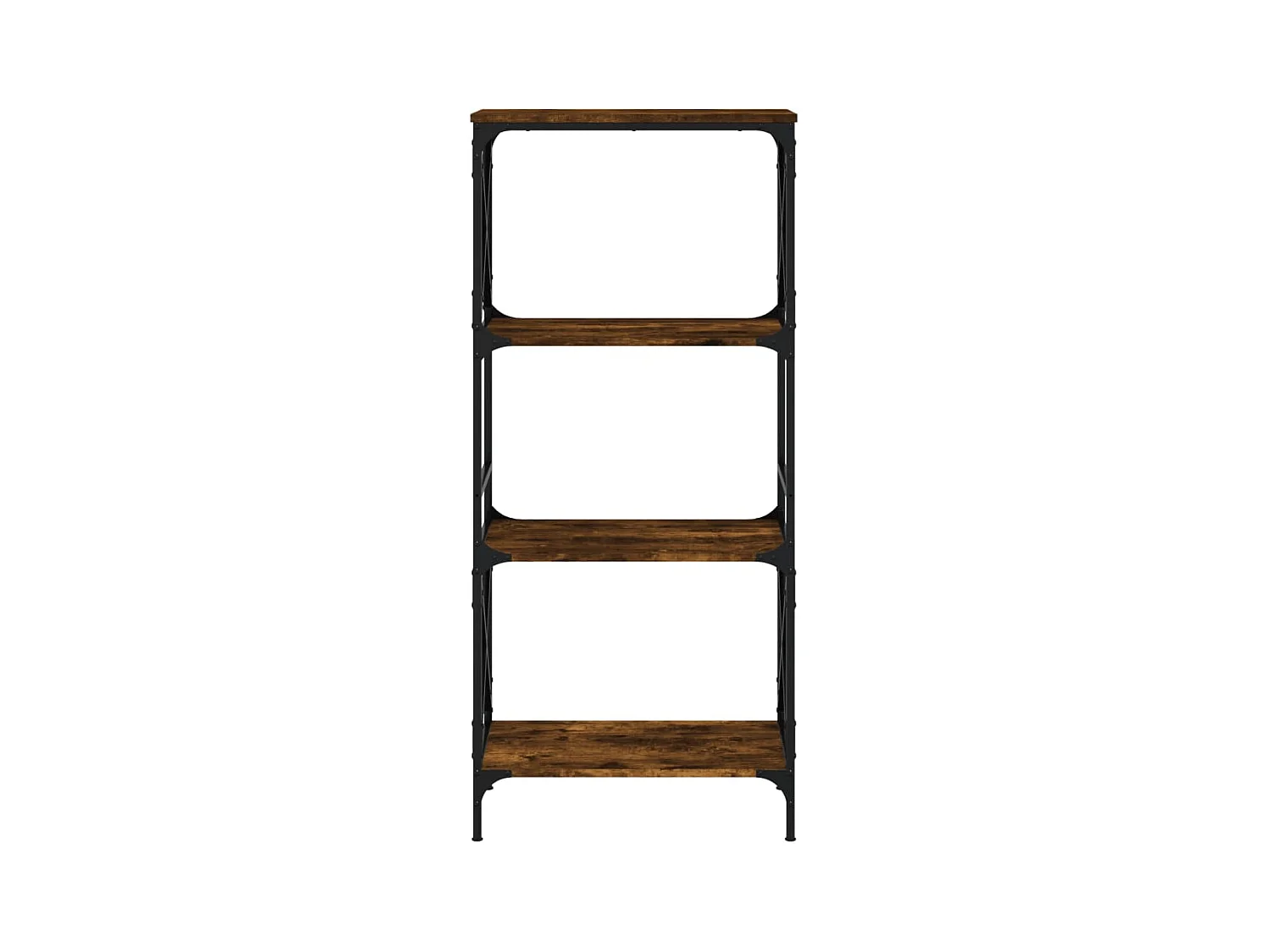 Bibliothèque | Etagère de rangement | Meuble de rangement 4 niveaux chêne fumé 59x35x132cm bois d'ingénierie