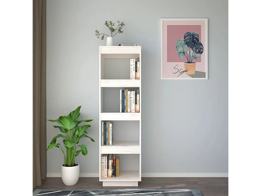 Bibliothèque | Etagère de rangement | Meuble de rangement Blanc 40x35x135 cm Pin massif