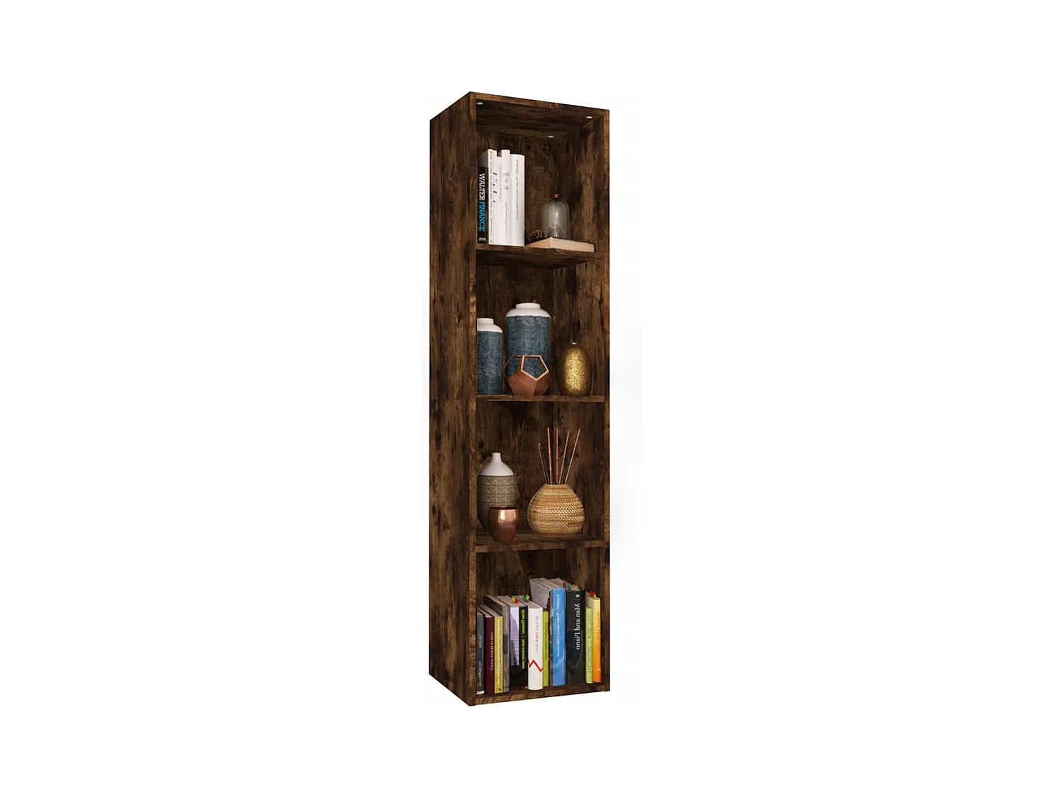 Bibliothèque Meuble TV | Etagère de rangement | Meuble de rangement Chêne fumé 36x30x143cm Bois d'ingénierie