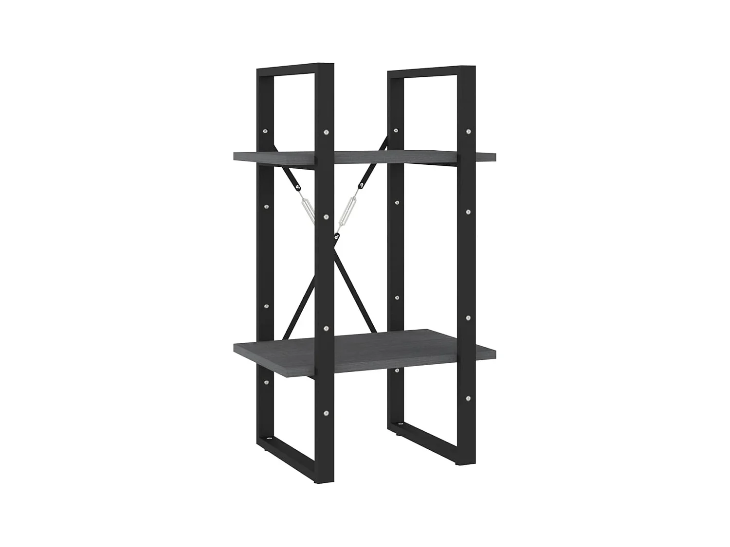 Bibliothèque | Etagère de rangement | Meuble de rangement à 2 niveaux Gris 40x30x70 cm Bois de pin massif