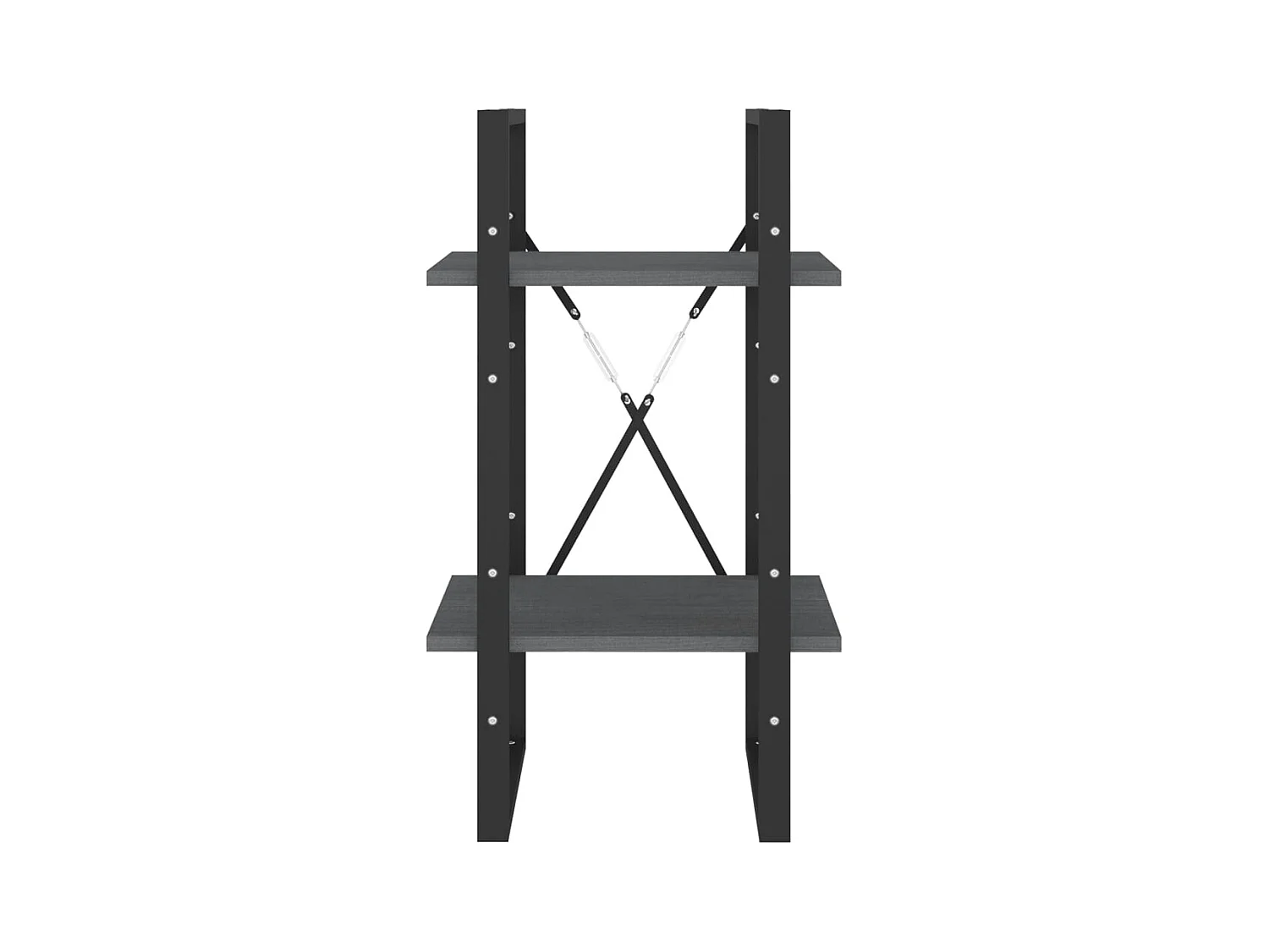 Bibliothèque | Etagère de rangement | Meuble de rangement à 2 niveaux Gris 40x30x70 cm Bois de pin massif