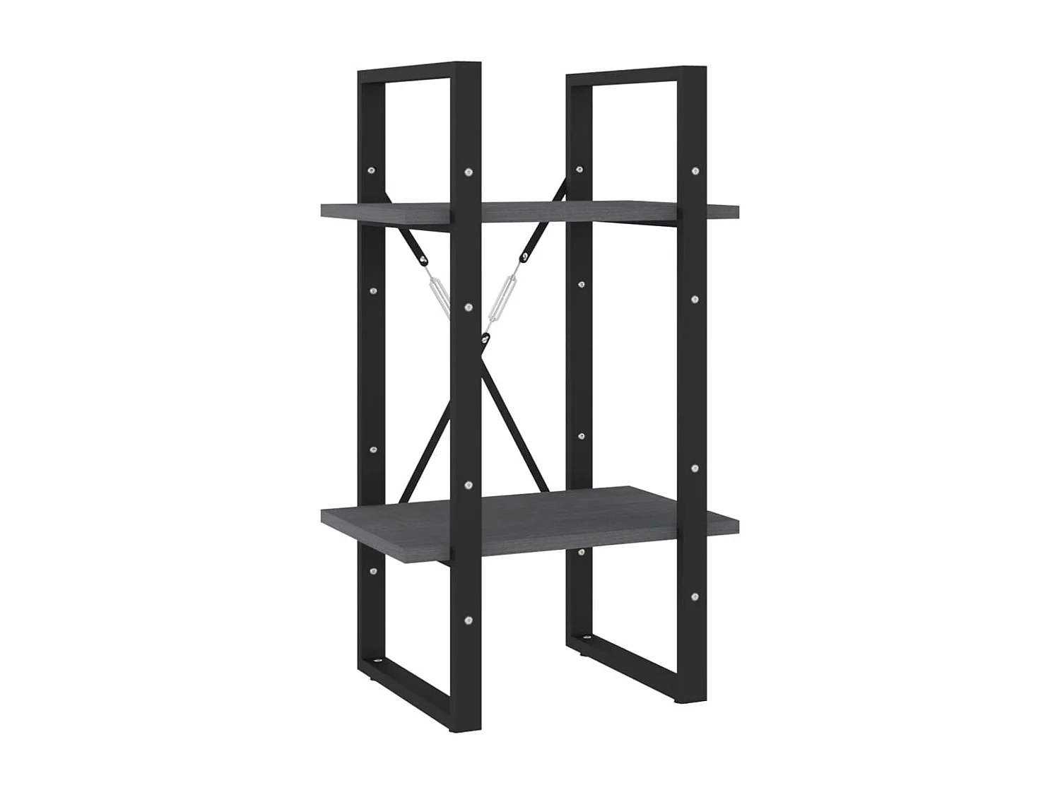 Bibliothèque | Etagère de rangement | Meuble de rangement à 2 niveaux Gris 40x30x70 cm Bois de pin massif