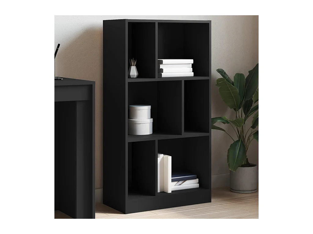 Libreria | Scaffale | Mobile di stoccaggio Nera 57x28,5x107,5 cm in Legno Multistrato