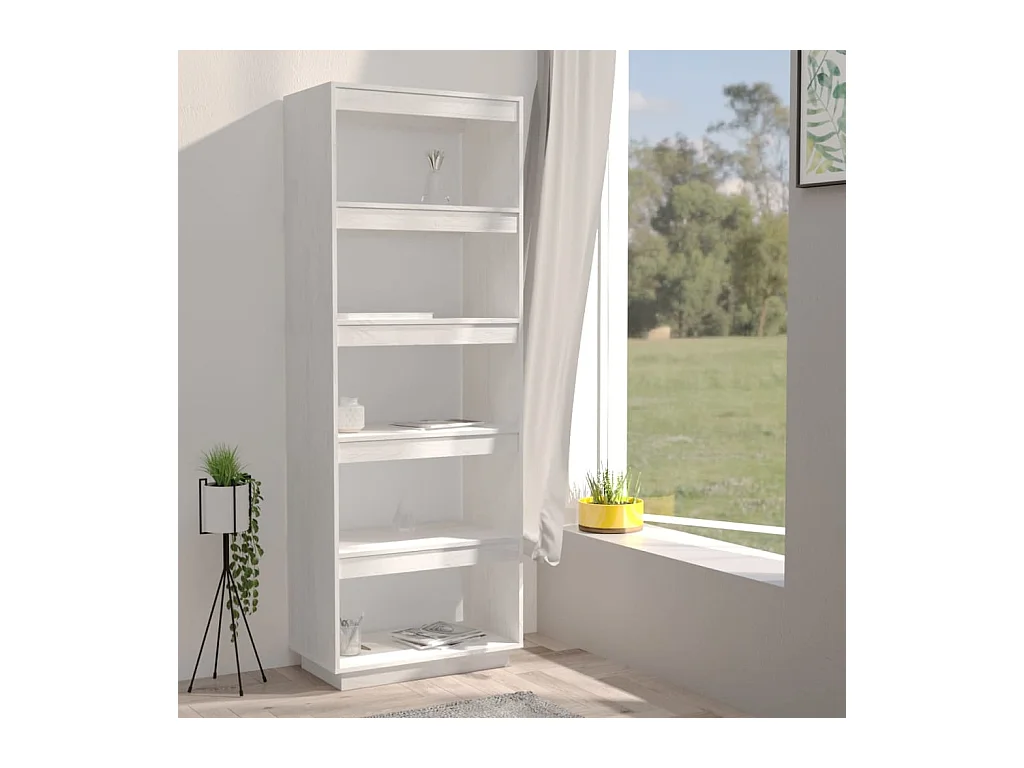 Bibliothèque | Etagère de rangement | Meuble de rangement Blanc 60x35x167 cm Pin massif