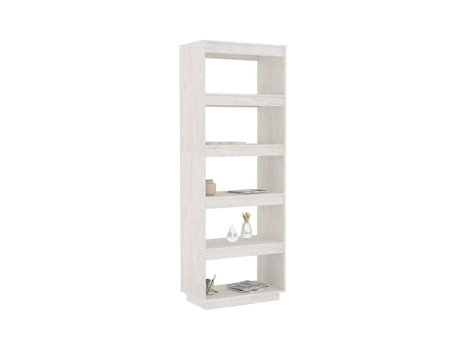 Bibliothèque | Etagère de rangement | Meuble de rangement Blanc 60x35x167 cm Pin massif