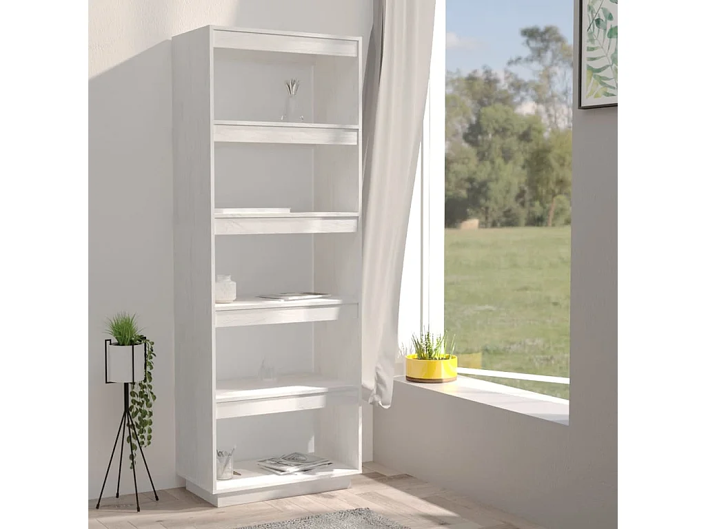 Bibliothèque | Etagère de rangement | Meuble de rangement Blanc 60x35x167 cm Pin massif