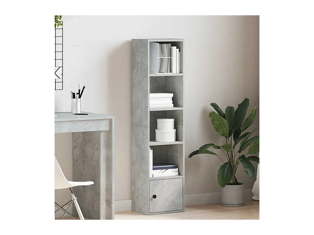 Bibliothèque | Etagère de rangement | Meuble de rangement gris béton 31x24x127 cm bois d'ingénierie
