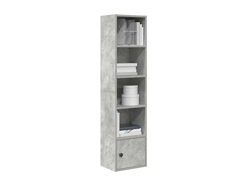 Libreria | Scaffale | Mobile di stoccaggio Grigio Cemento 31x24x127 cm in Legno Multistrato