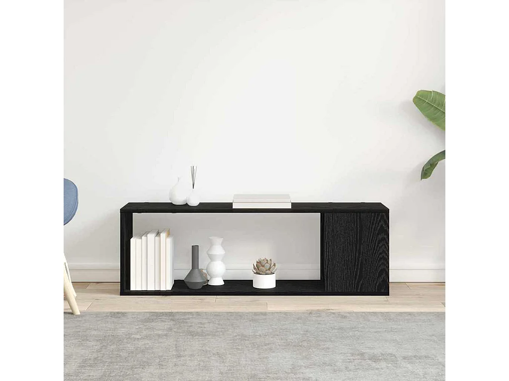 Armadio per Libri | Scaffale Libri | Mobile di stoccaggio in Nero Rovere 100x24x32 cm in Legno Ingegnerizzato