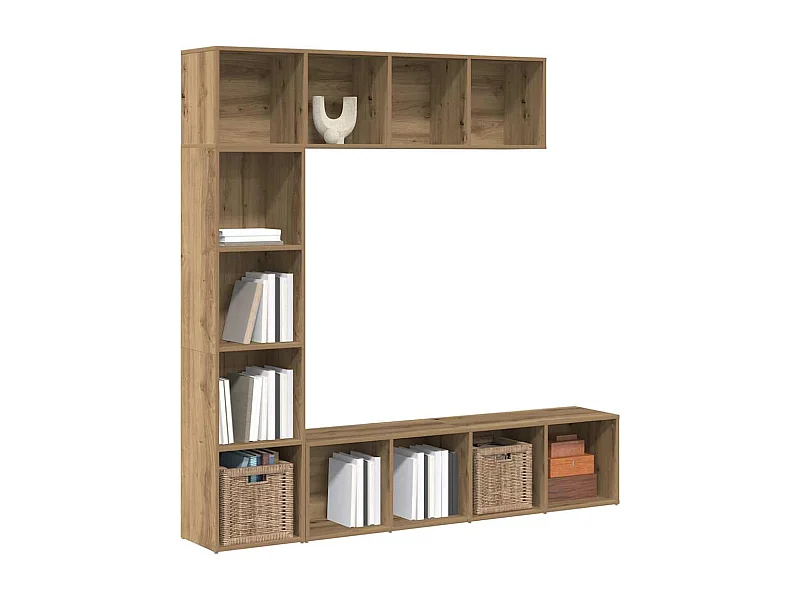 Bibliothèques | Etagère de rangement | Meuble de rangement 3 pcs chêne artisanal bois d'ingénierie