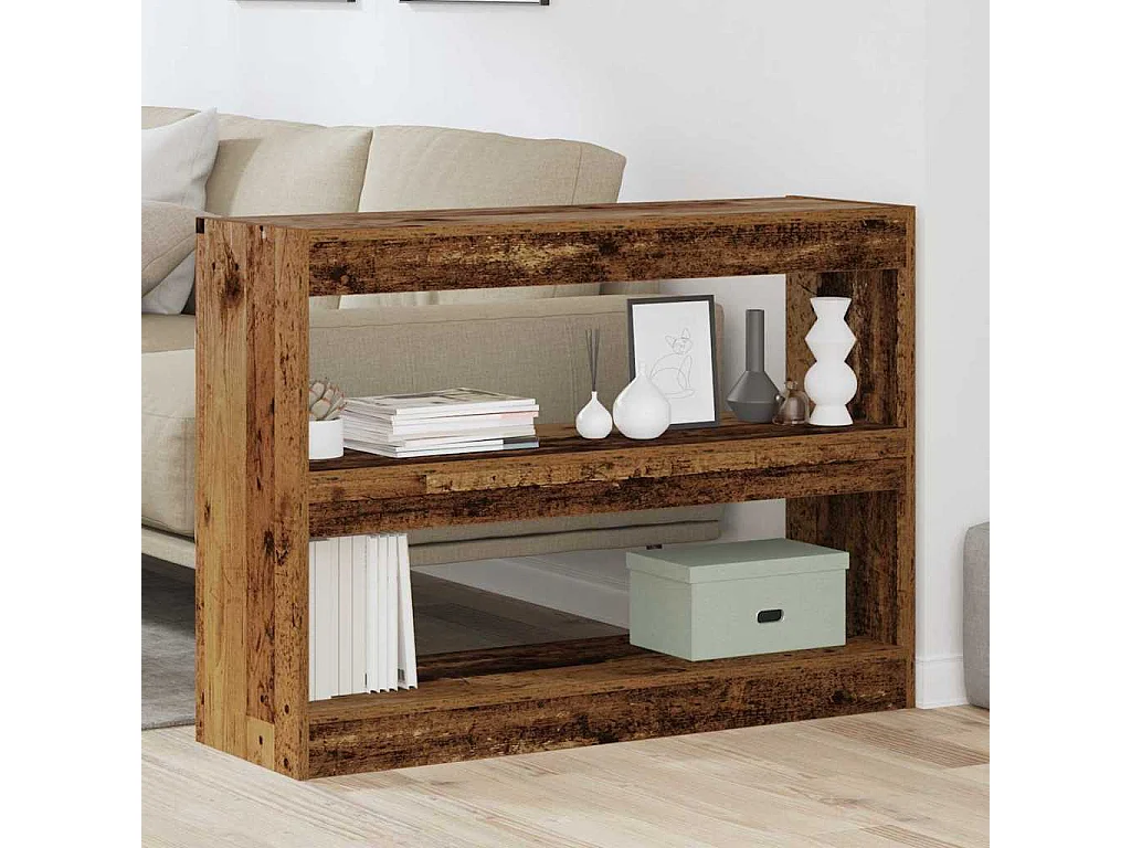 Libreria | Scaffale | Mobile di stoccaggio Divisoria in Legno Vintage, 100x30x72 cm, Realizzata in Legno Compresso