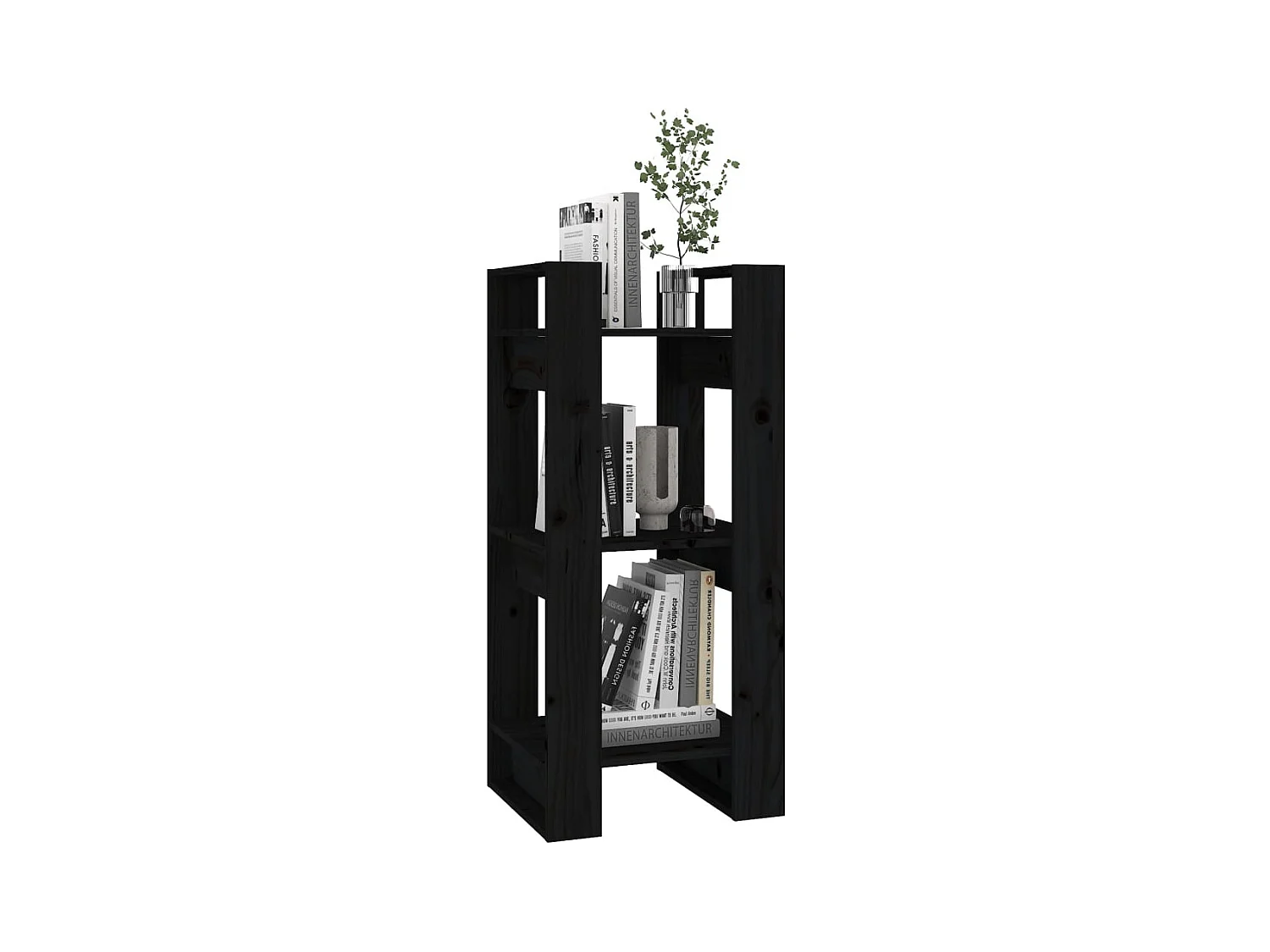 Bibliothèque | Etagère de rangement | Meuble de rangement Noir 41x35x91 cm Pin solide