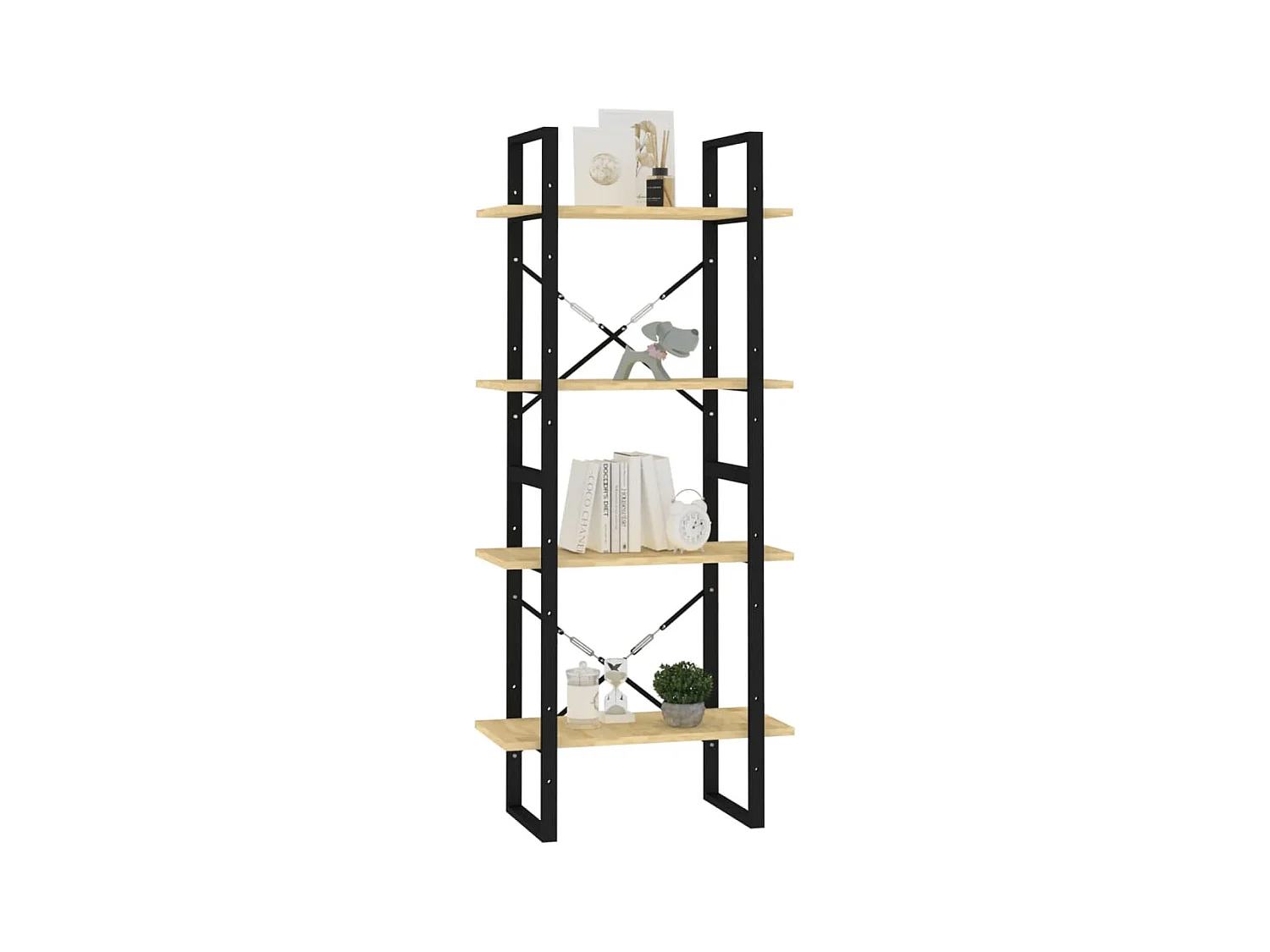 Bibliothèque | Etagère de rangement | Meuble de rangement à 4 niveaux 60x30x140 cm Bois de pin massif