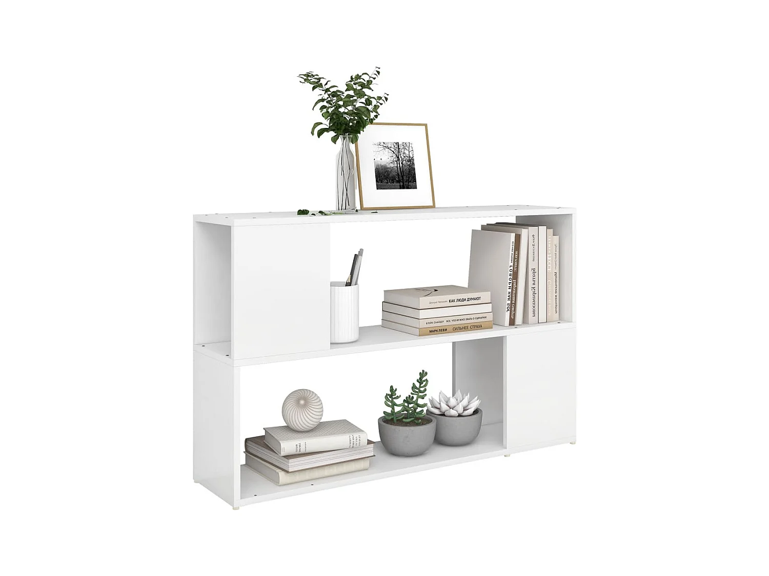 Bibliothèque | Etagère de rangement | Meuble de rangement Blanc 100x24x63 cm Bois d'ingénierie