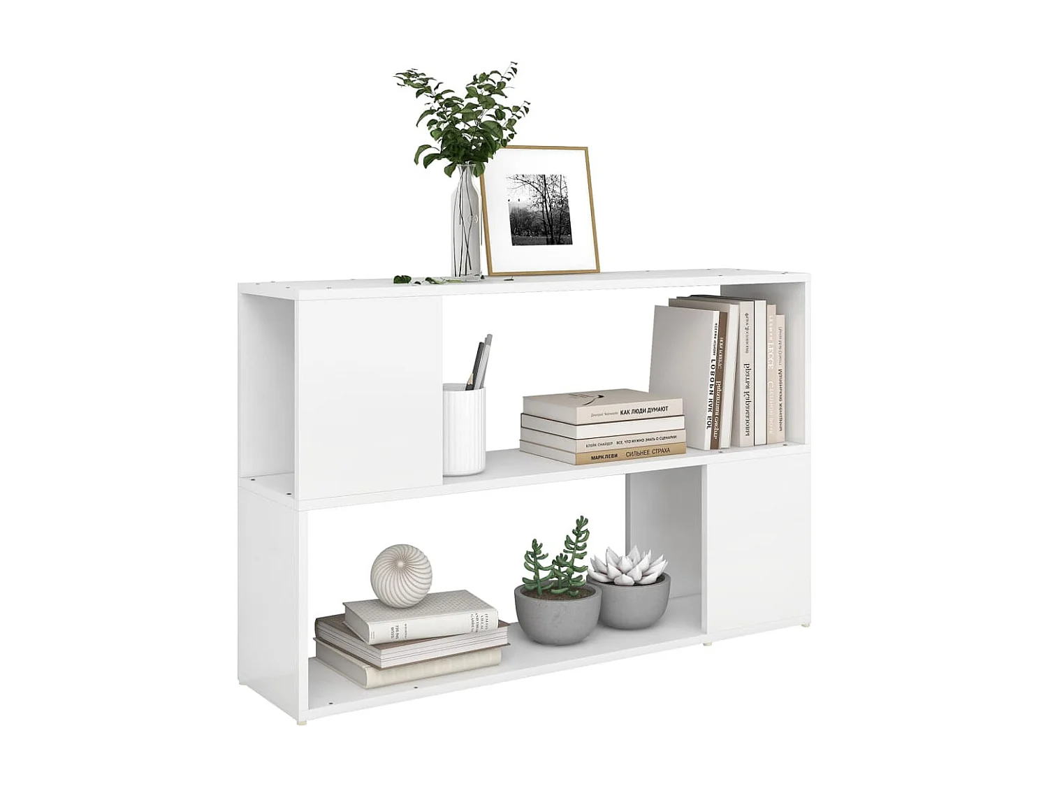 Bibliothèque | Etagère de rangement | Meuble de rangement Blanc 100x24x63 cm Bois d'ingénierie