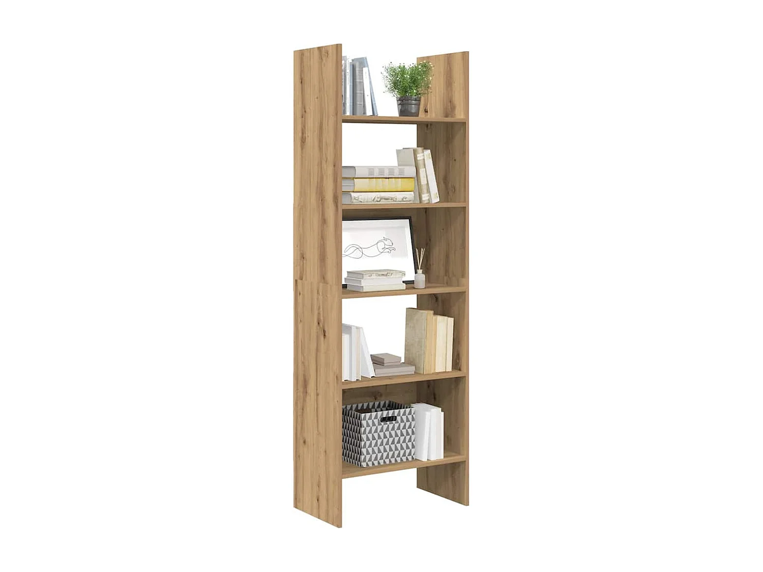 Armadio per Libri | Scaffale | Mobile di stoccaggio rovere artigianale 60 x 35 x 180 cm