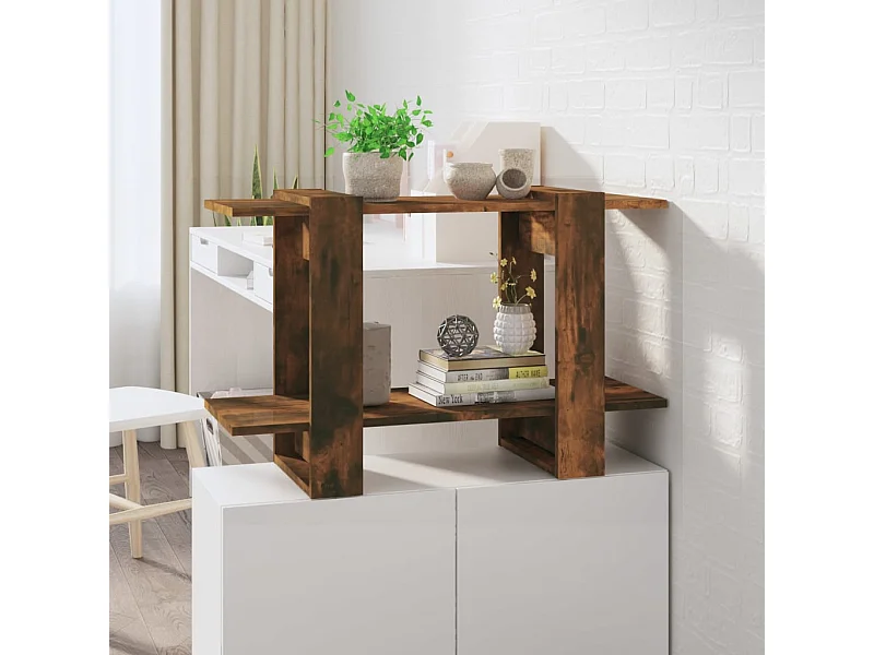 Bibliothèque | Etagère de rangement | Meuble de rangement Chêne fumé 80x30x51 cm