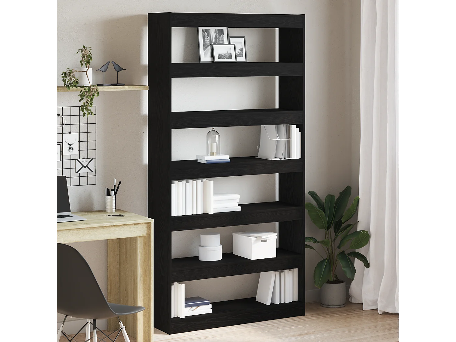 Bibliothèque | Etagère de rangement | Meuble de rangement Chêne noir Bois d'ingénierie 100 x 30 x 198 cm