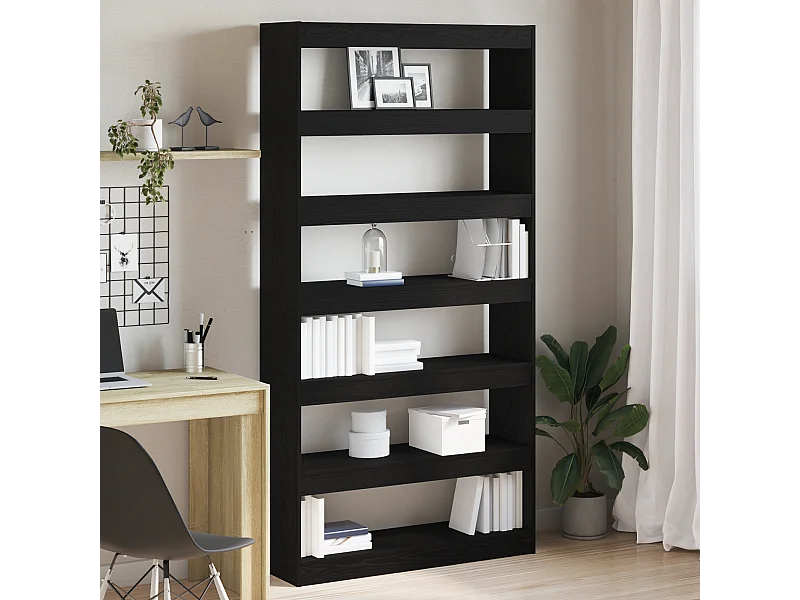 Bibliothèque | Etagère de rangement | Meuble de rangement Chêne noir Bois d'ingénierie 100 x 30 x 198 cm