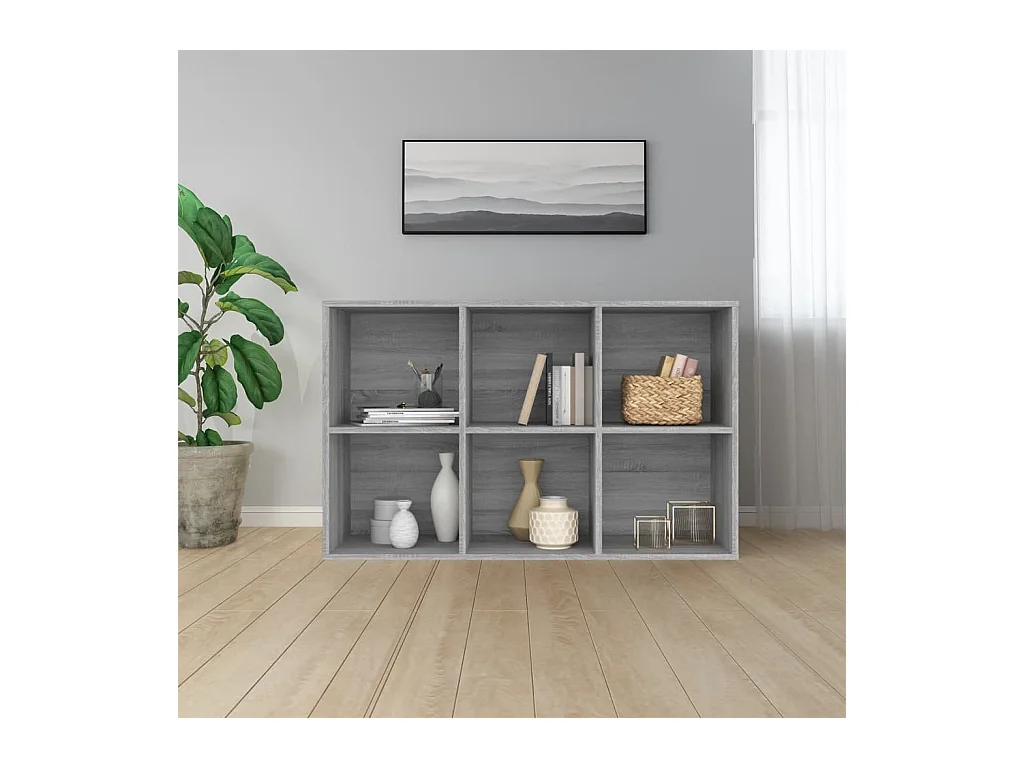 Bibliothèque | Etagère de rangement | Meuble de rangementt Sonoma gris 66x30x98 cm Bois d'ingénierie