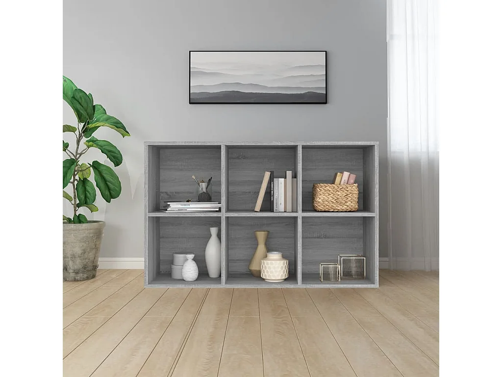 Bibliothèque | Etagère de rangement | Meuble de rangementt Sonoma gris 66x30x98 cm Bois d'ingénierie