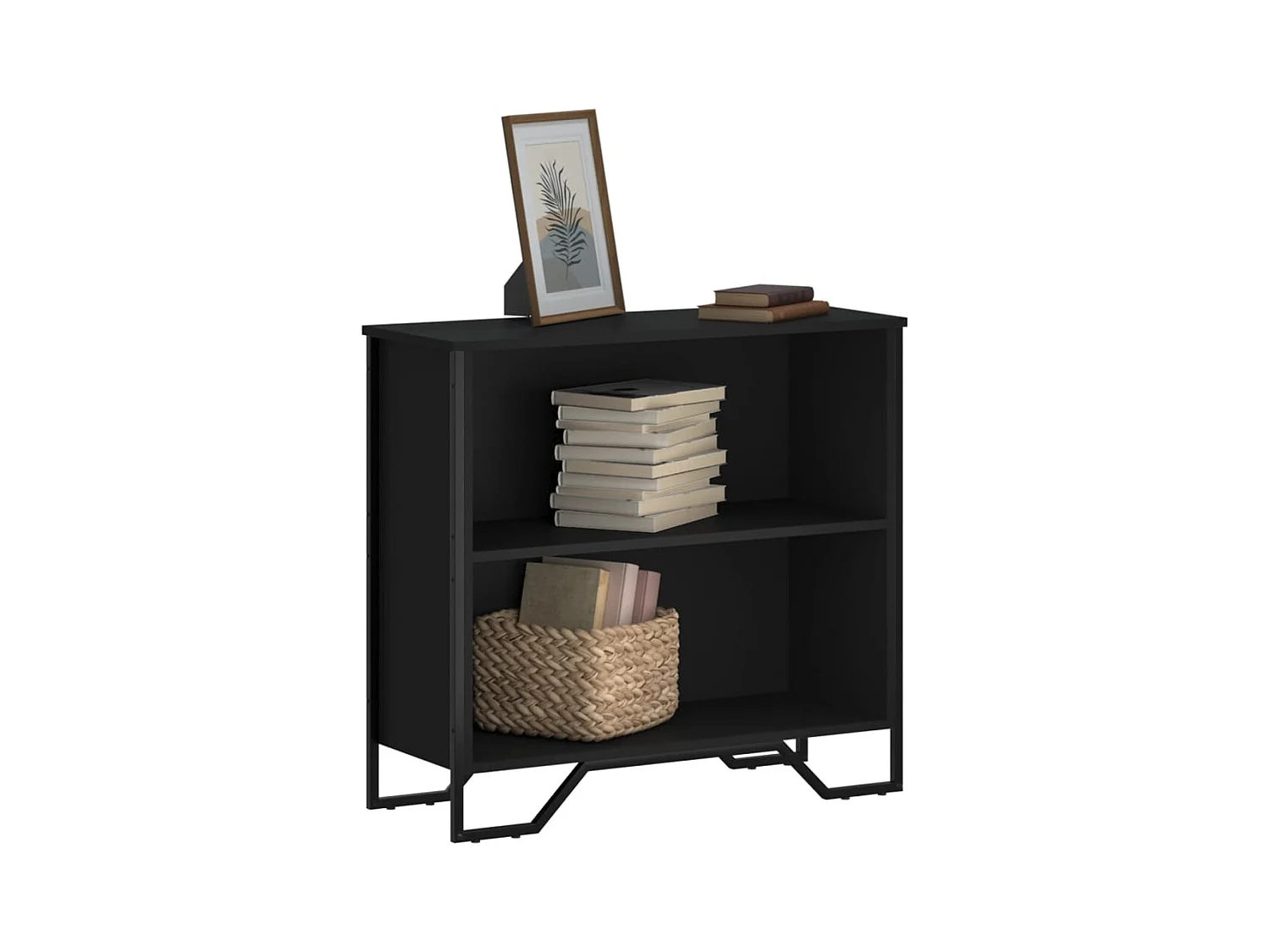 Bibliothèque | Etagère de rangement | Meuble de rangement noir 80x31x74,5 cm bois d'ingénierie