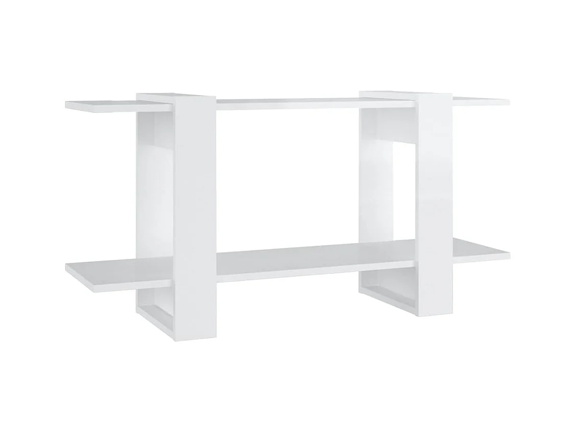 Bibliothèque | Etagère de rangement | Meuble de rangement Blanc brillant 100x30x51 cm bois d'ingénierie