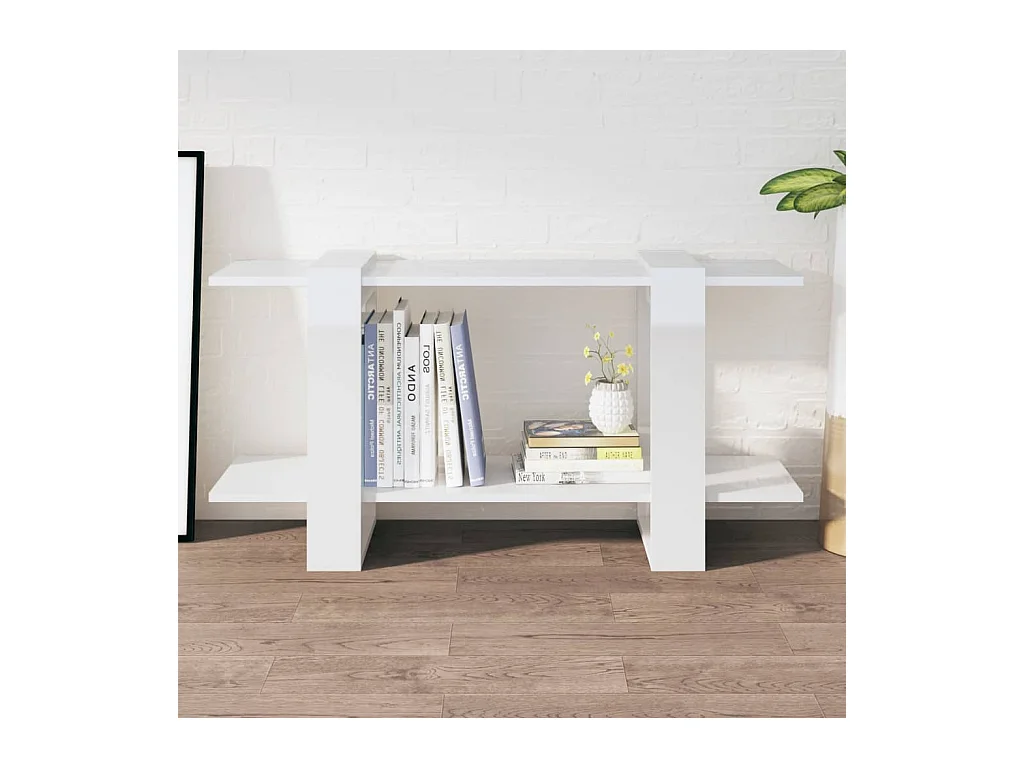 Libreria | Scaffale | Mobile di stoccaggio Bianco Lucido 100x30x51 cm in Legno Multistrato
