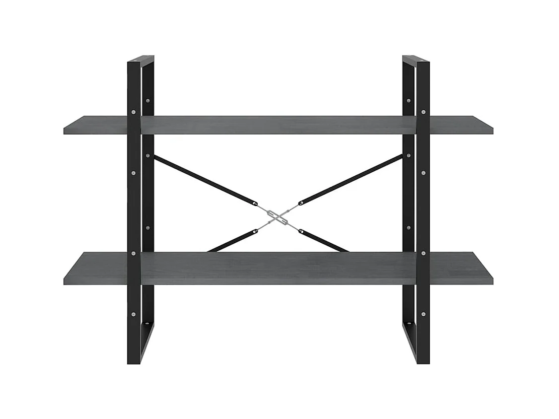 Bibliothèque | Etagère de rangement | Meuble de rangement à 2 niveaux Gris 100x30x70 cm Bois de pin massif