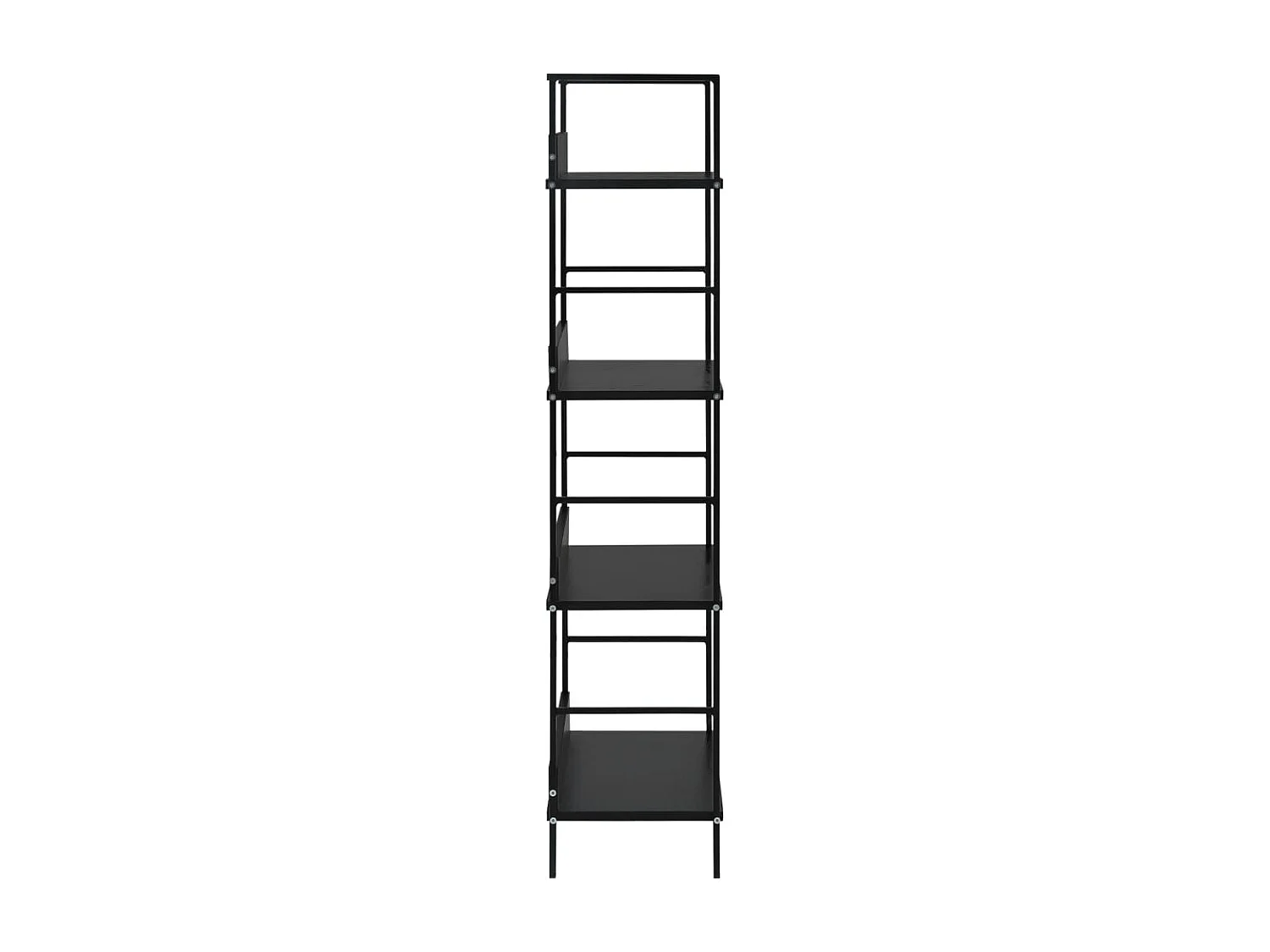 Armadio per Libri | Scaffale Libri | Mobile di stoccaggio 4 Ripiani Nero 60x27,6x124,5cm Legno Multistrato
