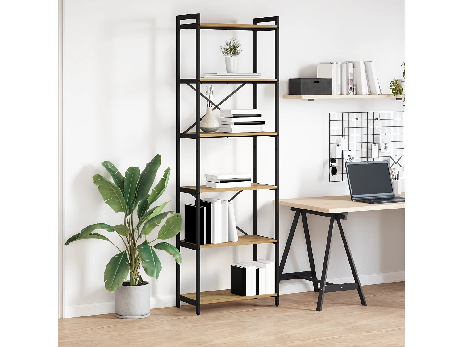 Libreria | Scaffale | Mobile di stoccaggio rovere artigianale 60 x 30 x 188 cm