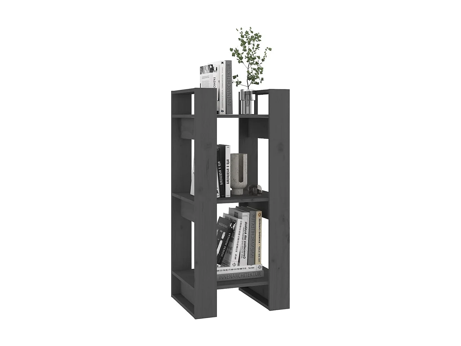 Bibliothèque | Etagère de rangement | Meuble de rangement Gris 41x35x91 cm Pin solide