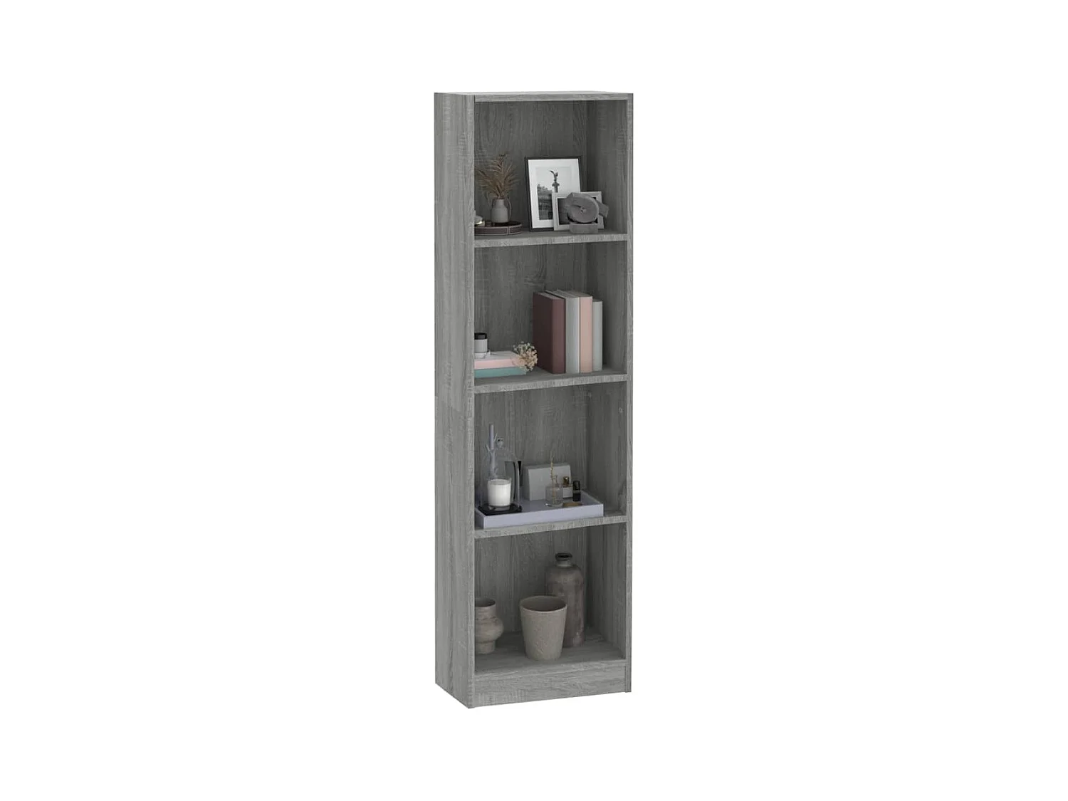 Bibliothèque | Etagère de rangement | Meuble de rangement 4 niveaux Sonoma gris 40x24x143 cm
