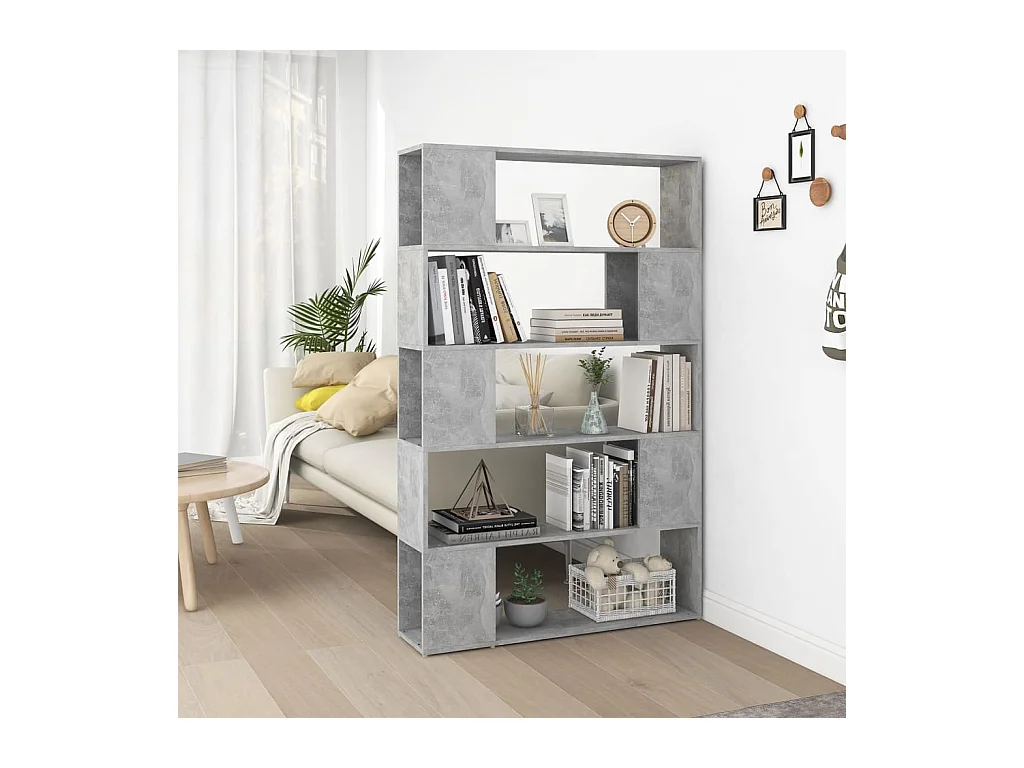 Bibliothèque de séparation | Etagère de rangement | Meuble de rangement Gris béton Bois d'ingénierie