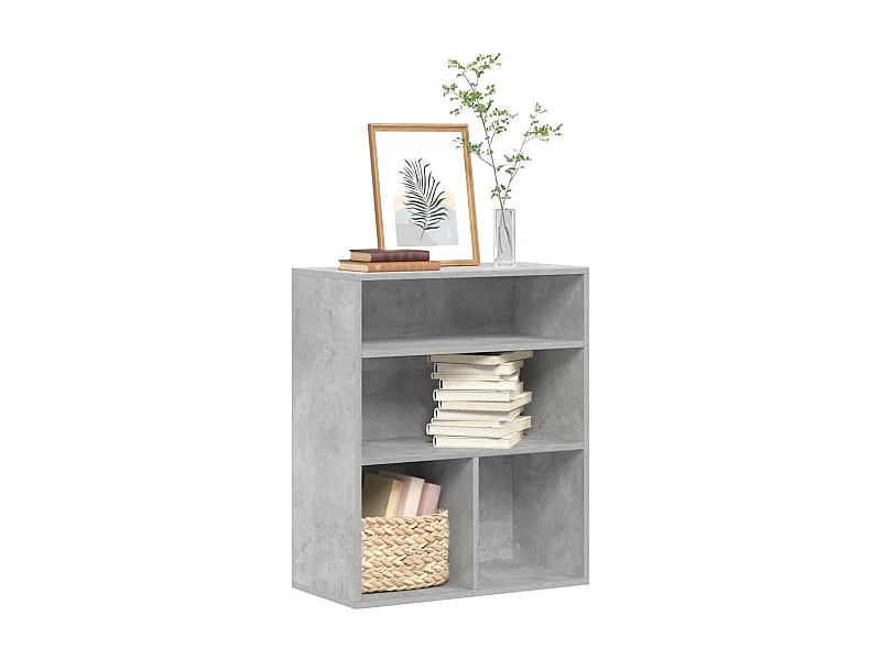 Libreria | Scaffale | Mobile di stoccaggio Grigio Cemento 60x30x71,5 cm in Legno Multistrato