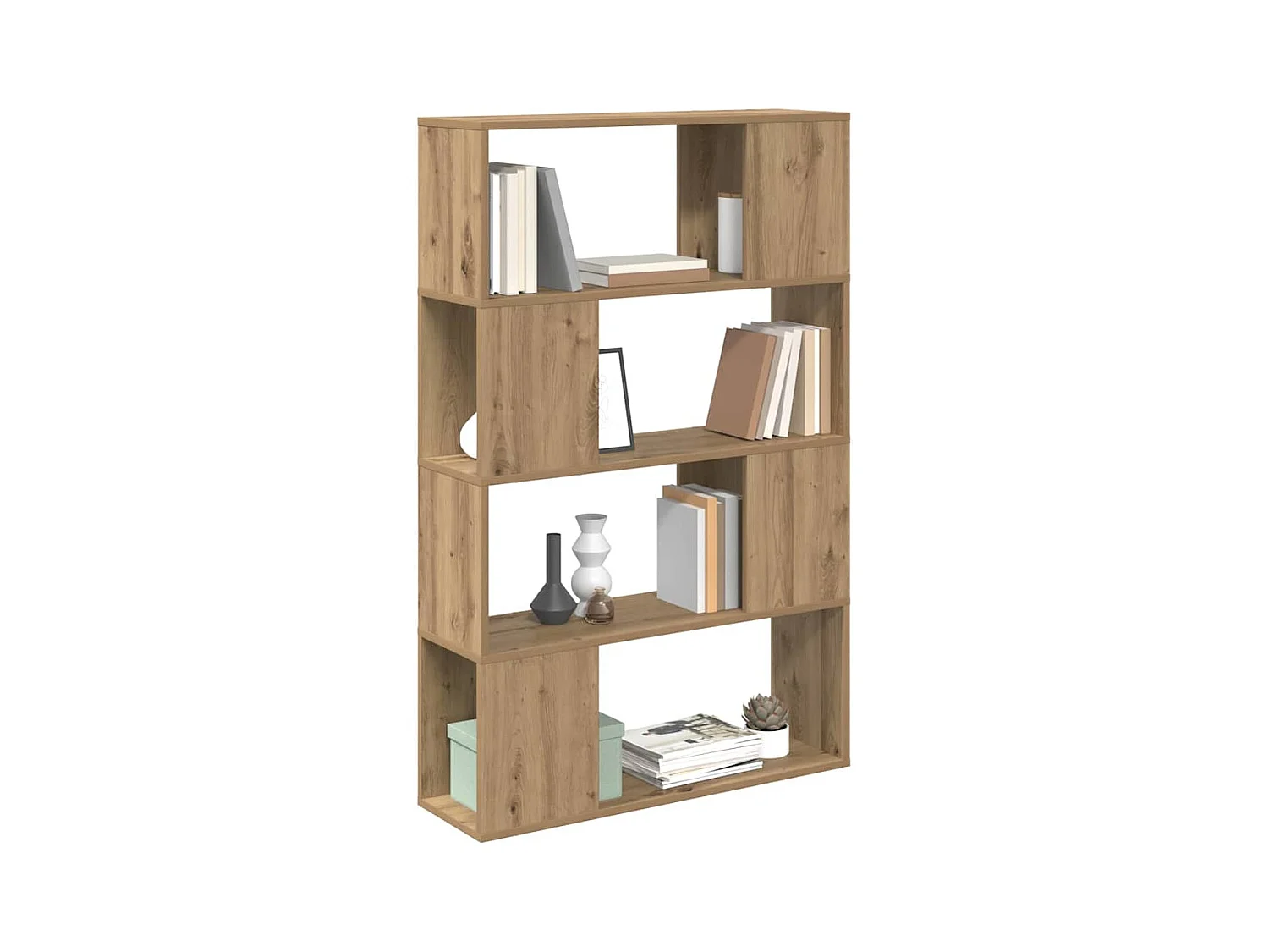 Bibliothèque | Etagère de rangement | Meuble de rangement Chêne artisanal Bois d'ingénierie 80 x 24 x 124 cm