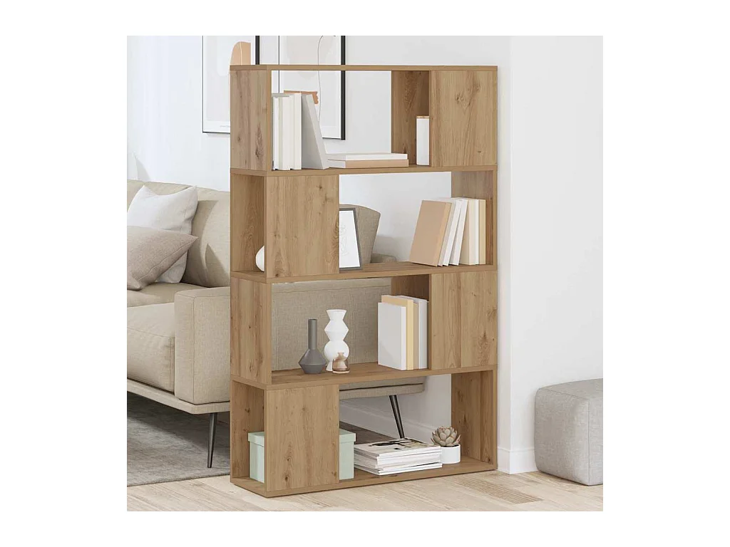 Bibliothèque | Etagère de rangement | Meuble de rangement Chêne artisanal Bois d'ingénierie 80 x 24 x 124 cm