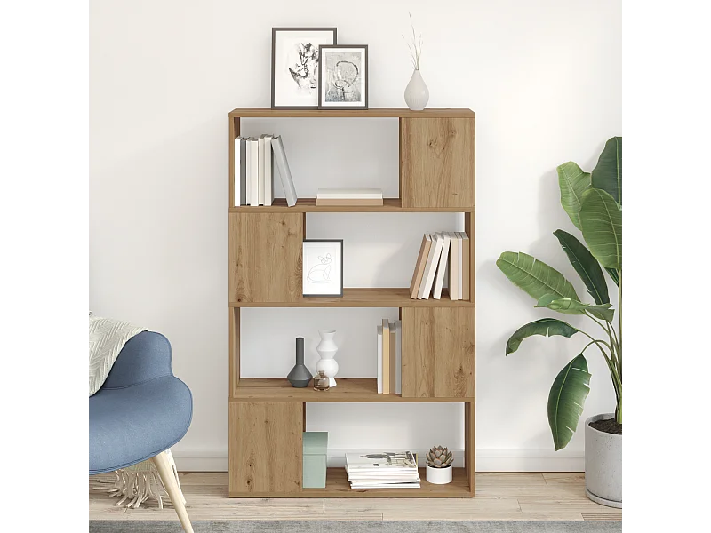 Bibliothèque | Etagère de rangement | Meuble de rangement Chêne artisanal Bois d'ingénierie 80 x 24 x 124 cm