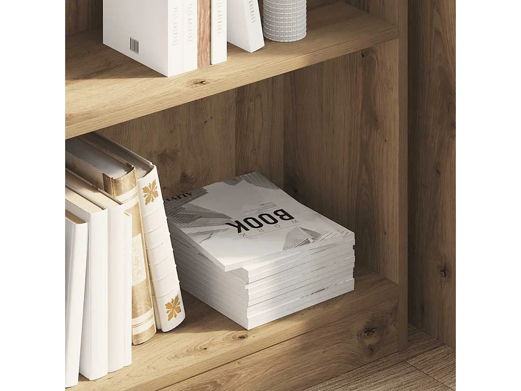 Libreria | Scaffale | Mobile di stoccaggio Rovere Artigianale 80x24x76 cm in Legno Multistrato