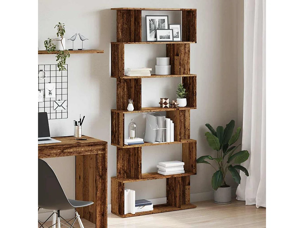 Libreria | Scaffale | Mobile di stoccaggio in Legno Antico 80x24x192 cm Legno Multistrato
