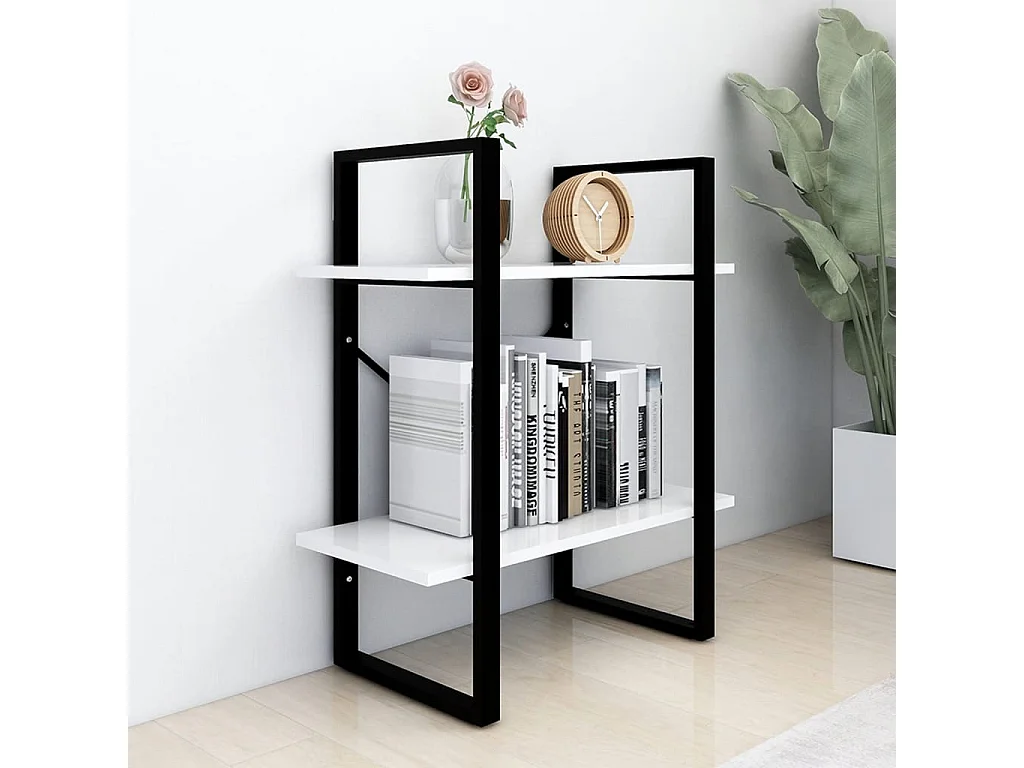 Libreria | Scaffale | Mobile di stoccaggio a 2 Ripiani Bianca 60x30x70 cm in Legno Multistrato